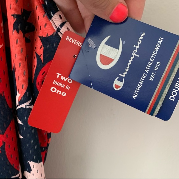 Champion Graphic Gard Reversible Mesh Jersey Floral Orange Navy NEW Size Large - Picture 9 of 14